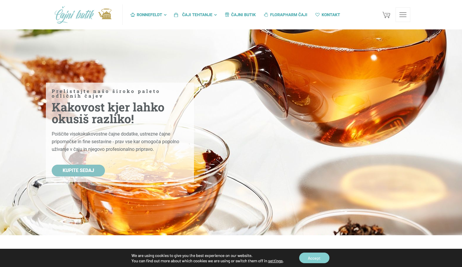 Čajni butik – izdelava spletne trgovine